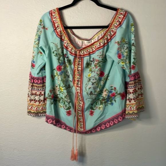 Umgee Tops - Umgee Boho Off Shoulder Floral Size M